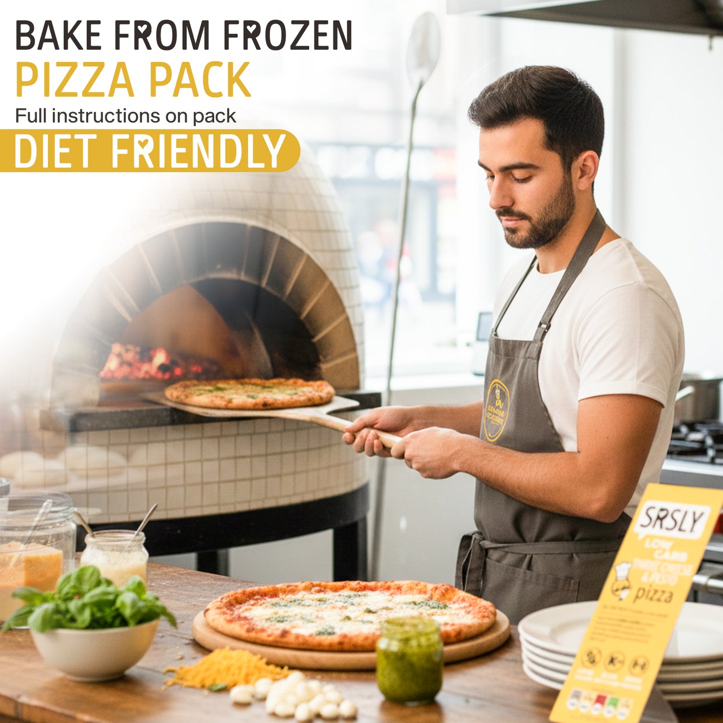 Three Cheese & Pesto Pizza