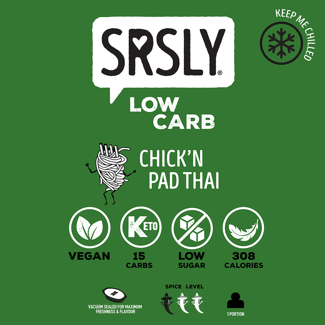 Forest Green SRSLY Low Carb Chick'n Pad Thai Ready Meal - Vegan