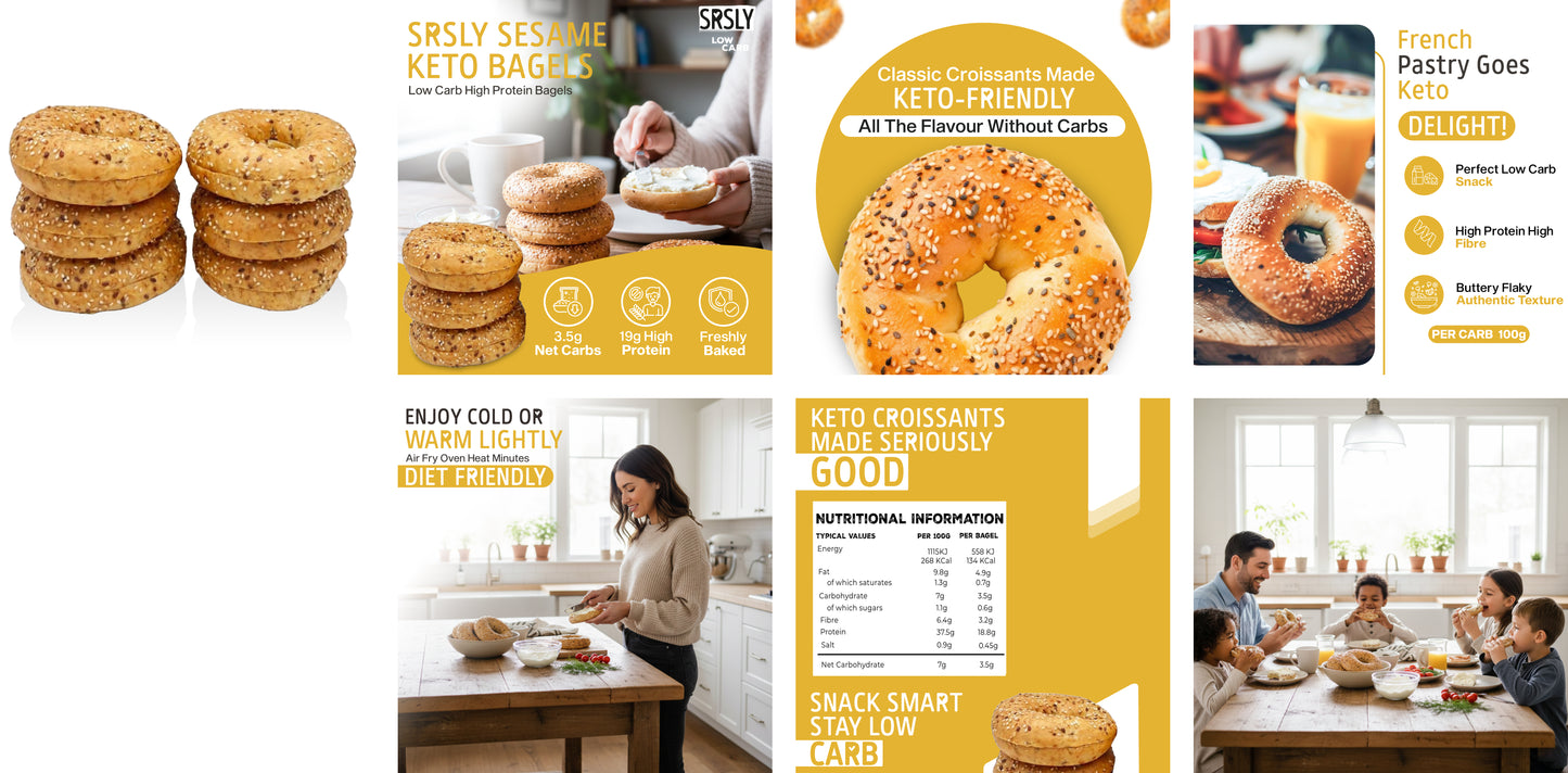 Sesame Bagels Sliced x 2