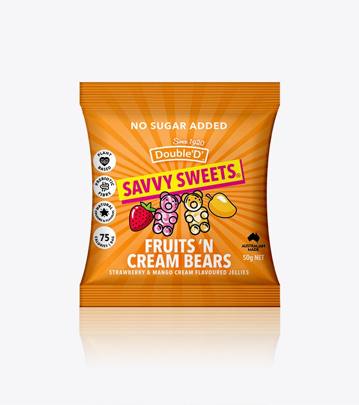 Savvy Sweets Fruits & Cream Bears (50g)