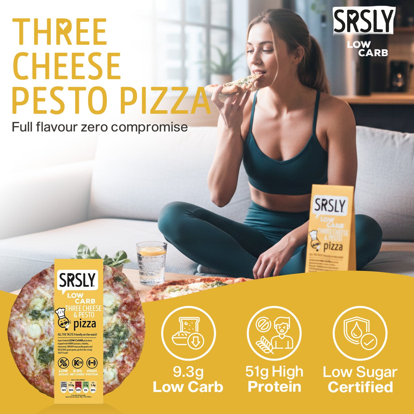 Three Cheese & Pesto Pizza