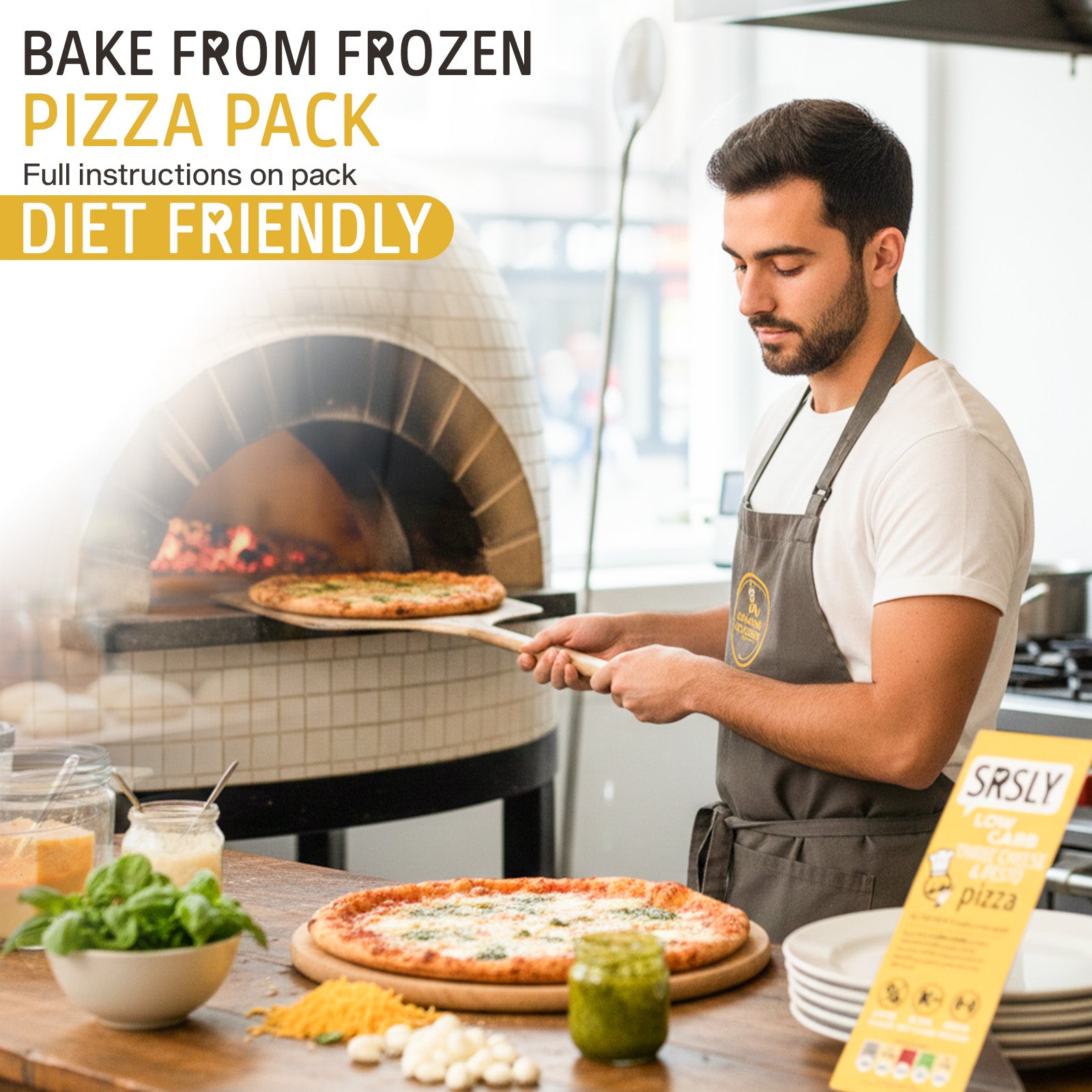 Three Cheese & Pesto Pizza