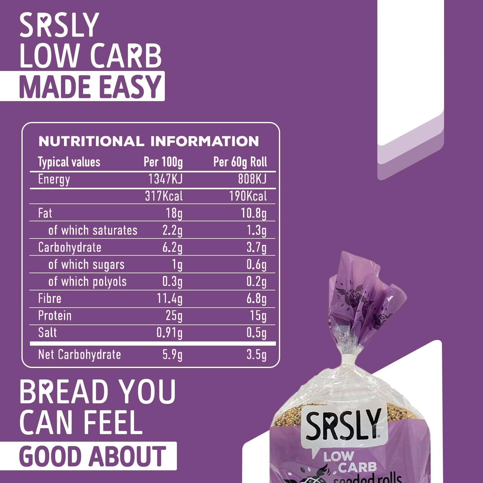 Seeded Artisan Bread Rolls x 4