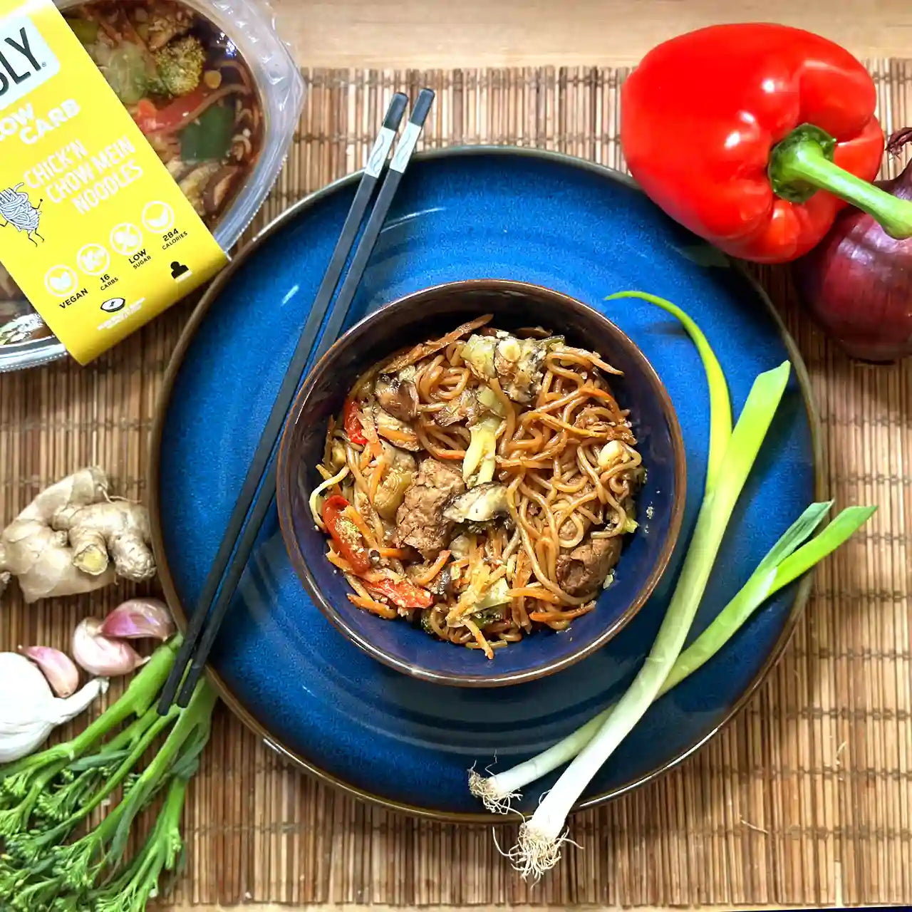 SRSLY Low Carb Chick'n Chow Mein Ready Meal - Vegan