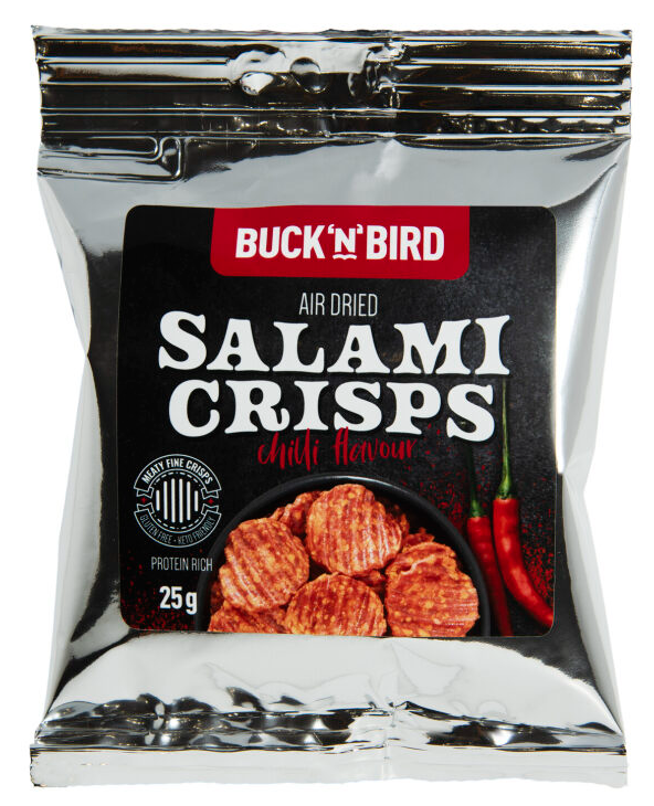 Buck 'N' Bird Chilli Flavour Air-dried salami crisps