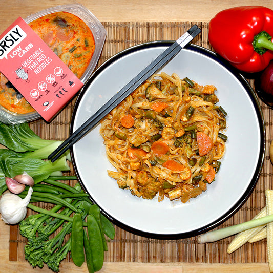 Dark Khaki SRSLY Low Carb Spicy Thai Red Noodles Ready Meal -  Vegan