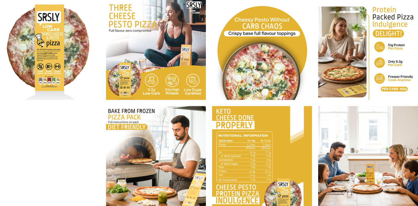 Three Cheese & Pesto Pizza