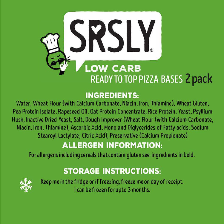SRSLY Low Carb Ready to Top Pizza Bases Twin Pack 9"