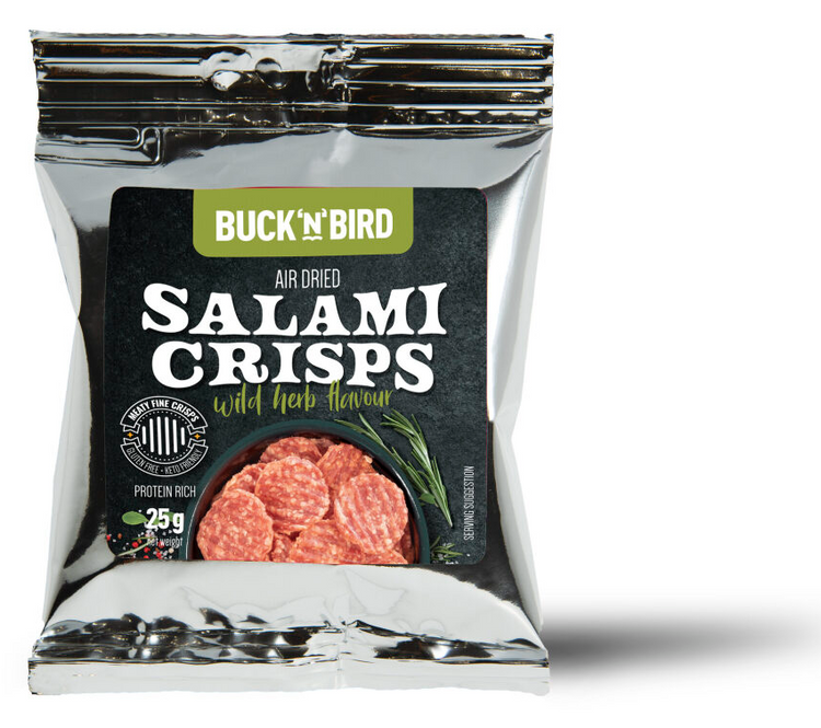 Buck 'N' Bird Wild Herb Air-dried salami crisps