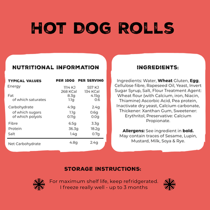 White Hot Dog Rolls x 4