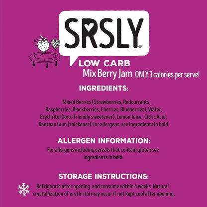 SRSLY Low Carb Mixed Berry Jam (190g) - SRSLYLowCarb