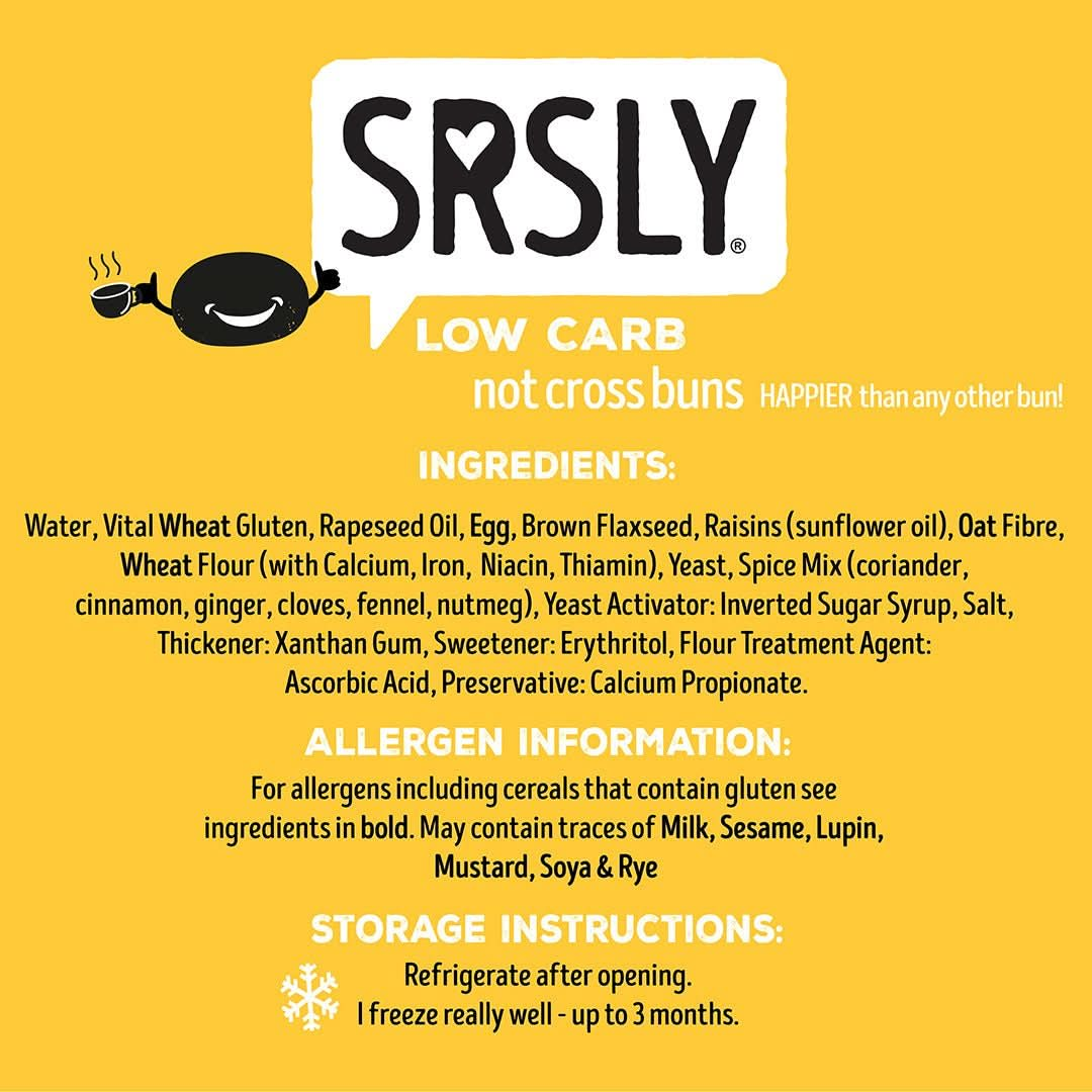 SRSLY Low Carb Not Cross Buns 4 Pack - SRSLYLowCarb