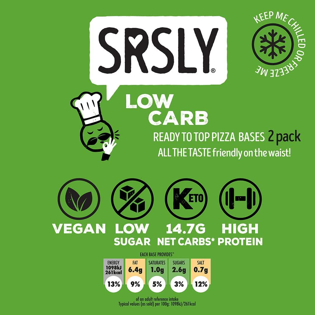 SRSLY Low Carb Ready to Top Pizza Bases Twin Pack 9 - SRSLYLowCarb