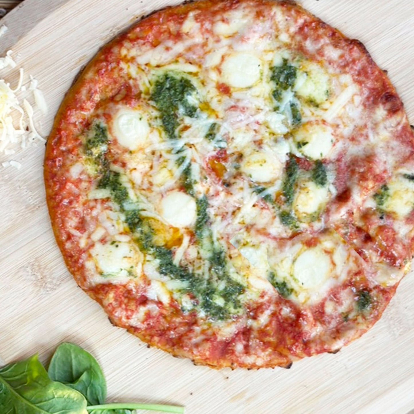 Three Cheese & Pesto Pizza - SRSLYLowCarb