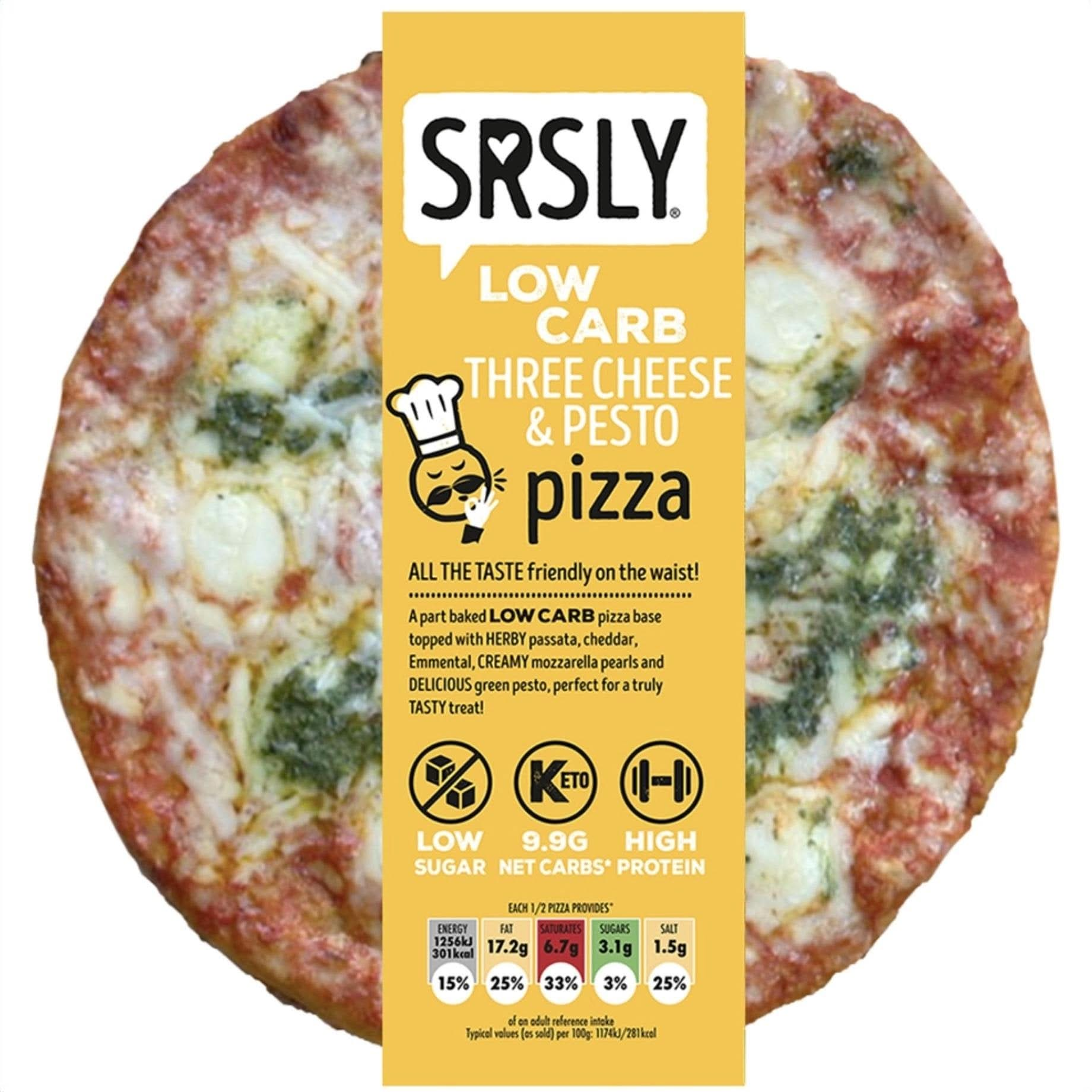 Three Cheese & Pesto Pizza - SRSLYLowCarb